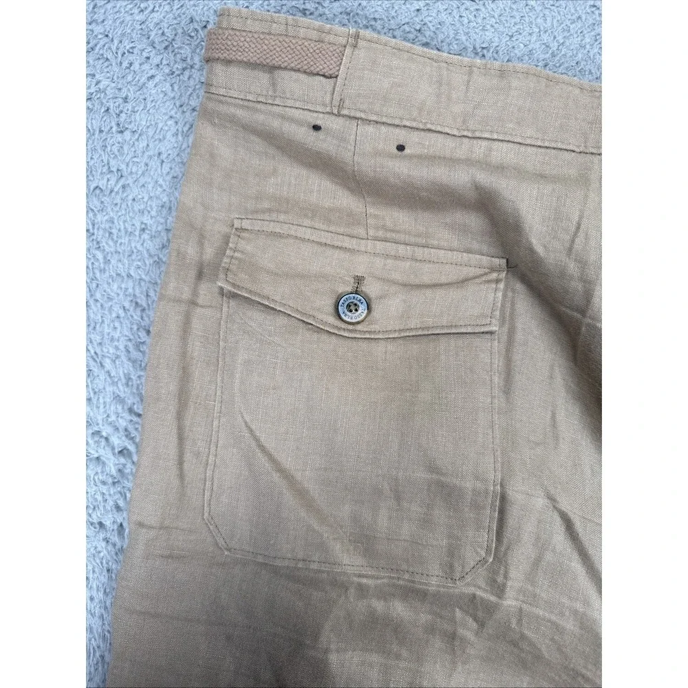 Tasso Elba Linen Pants Men's 32X30 (34x27)‎ Khaki Tan Island 100% Linen ***READ